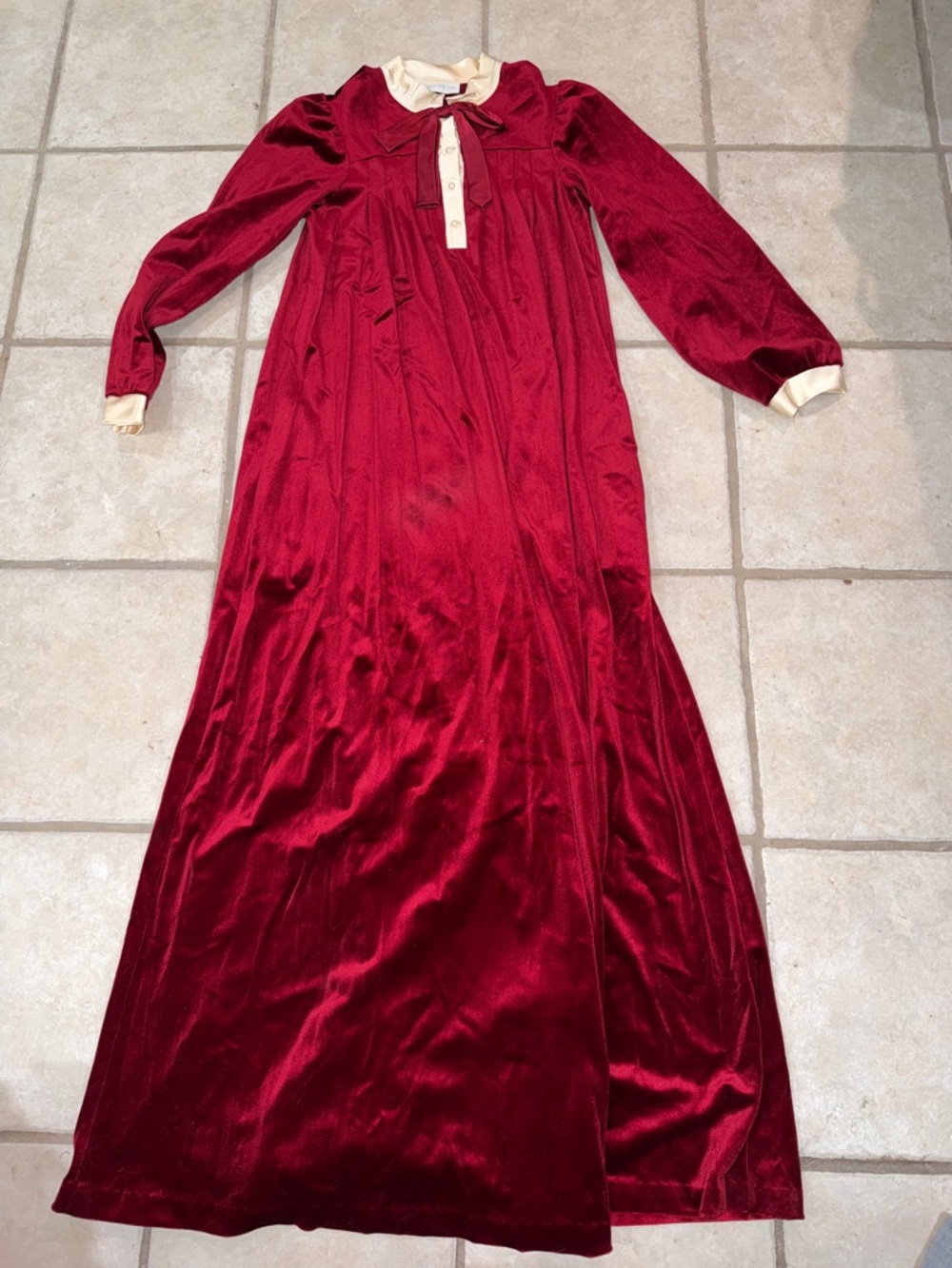 70's Tom Bezduda Dark Red Velvet dress